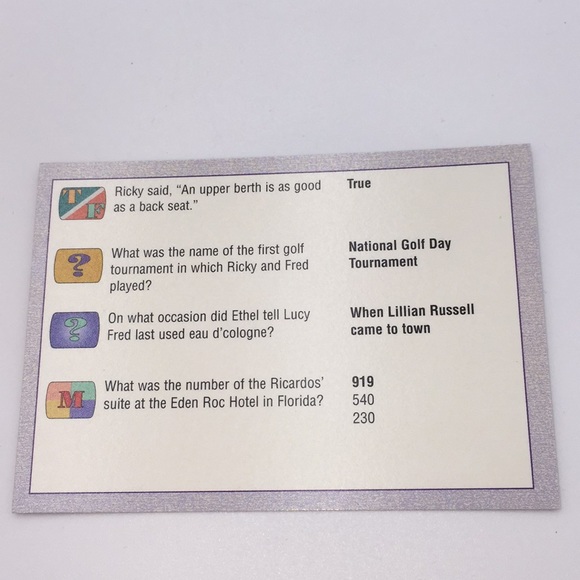 The I Love Lucy Trivia Game Television Show Board Game Vintage 1998 - Picture 11 of 14
